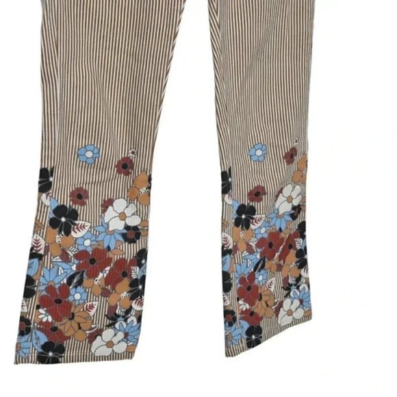 Urban Outfitter BDG Striped Floral Crop Kick Flare High Rise Pants Size 25 - Picture 6 of 11
